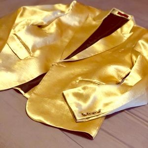 Gold one button blazer size 42
